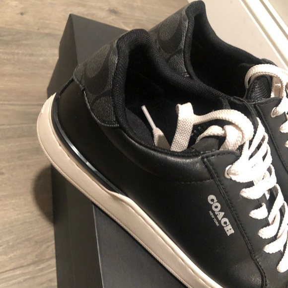 Coach Leather Low Top Black and White Women's Sneakers - Picture 2 of 7